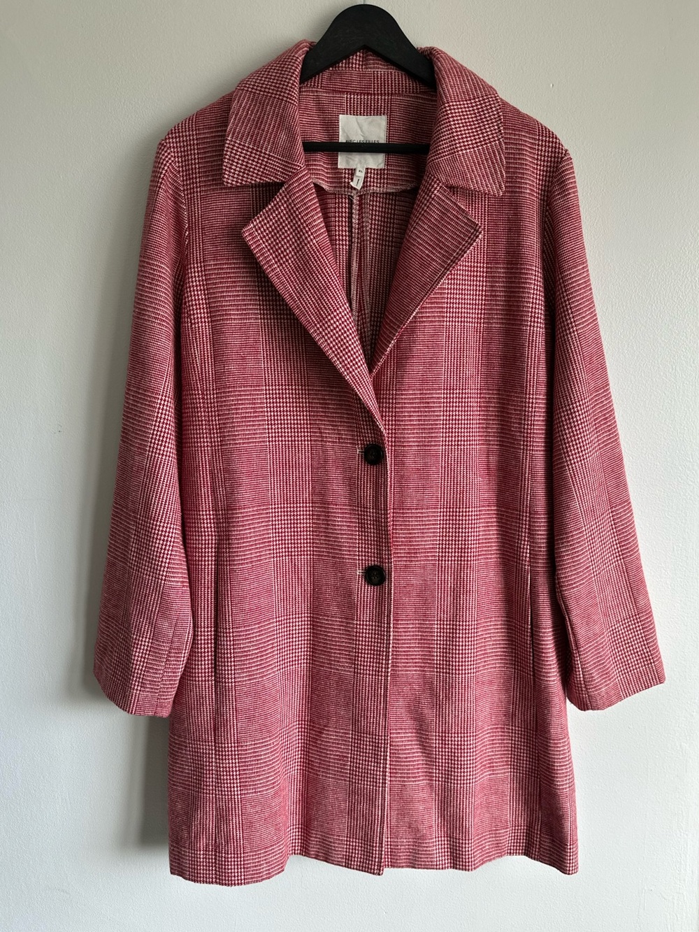 Avec Les Filles Red Plaid Blazer Coat Size XL